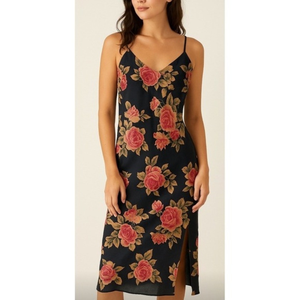 Eve Stillman‎ Floral Nightgown SMALL Vintage Rose Midi Retro Feminine Romantic